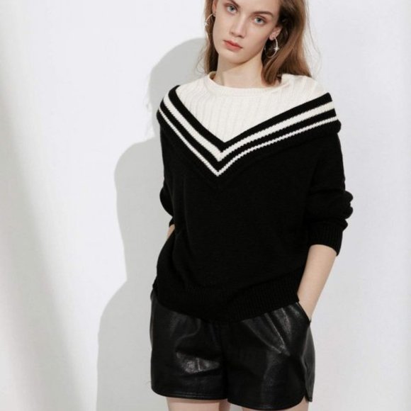 J. Ing Varsity Black Mixed Sweater - Picture 5 of 13